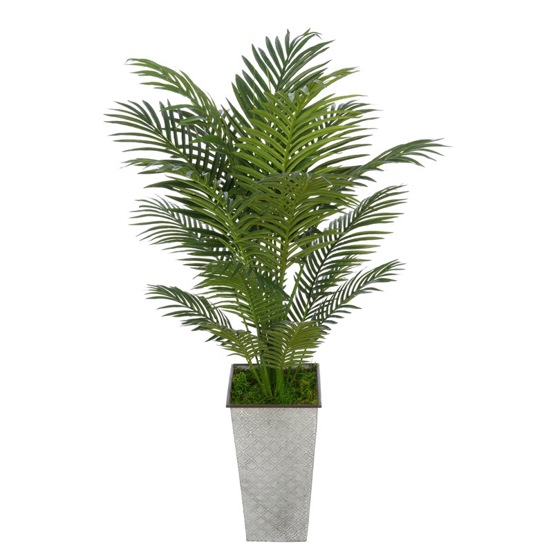 Bay Isle Home Artificial Floor Areca Palm Tree in Decorative Vase Wayfair